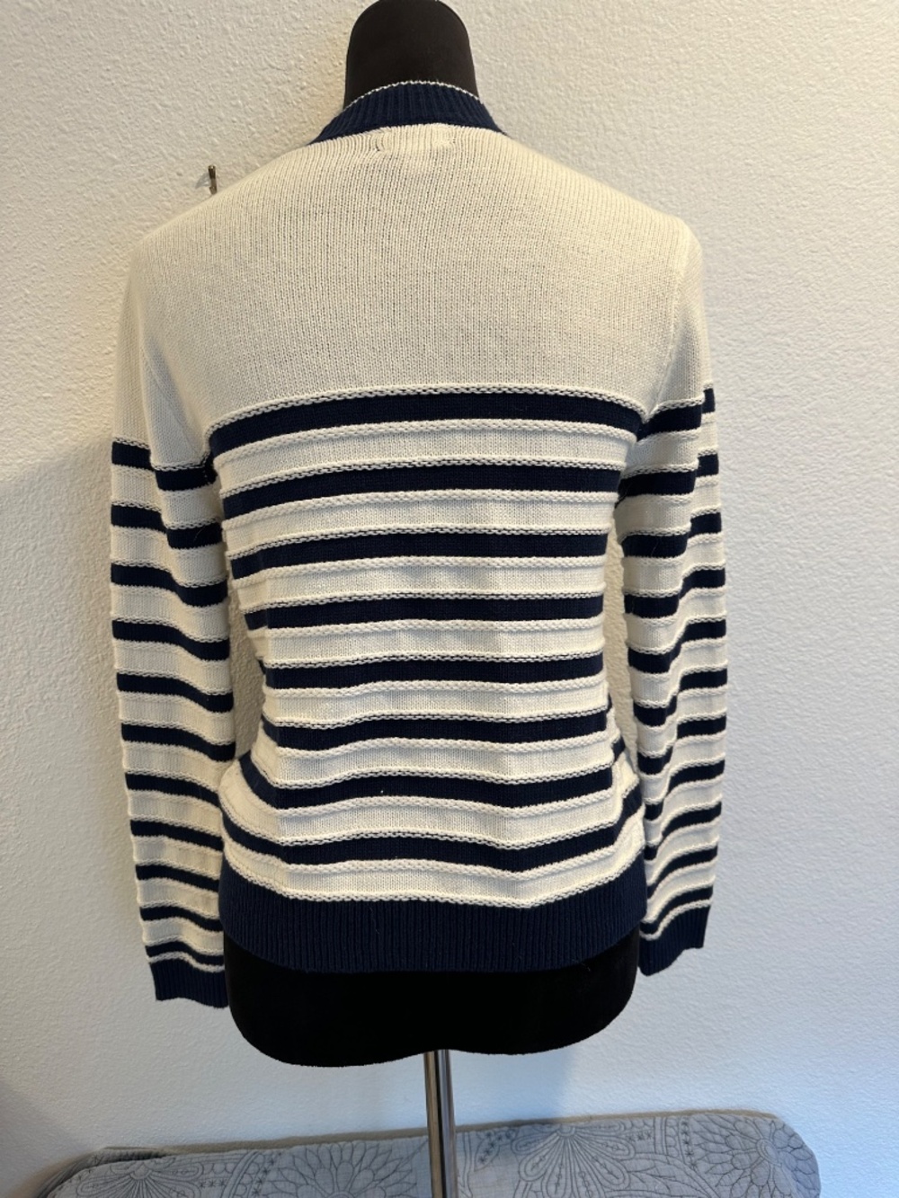 J Crew Blue and white Cardigan. - Picture 4 of 5